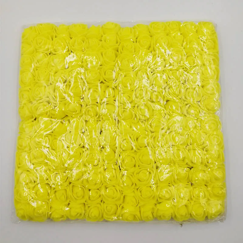Yellow 36/72/144 шт. 2 см Декоративные Teddy Bear розы из вспененного полиэтилена, искусственный цветок розы Букет для дома Свадебные украшения DIY ВЕНОК в форме искусственных цветов - Цвет: Yellow