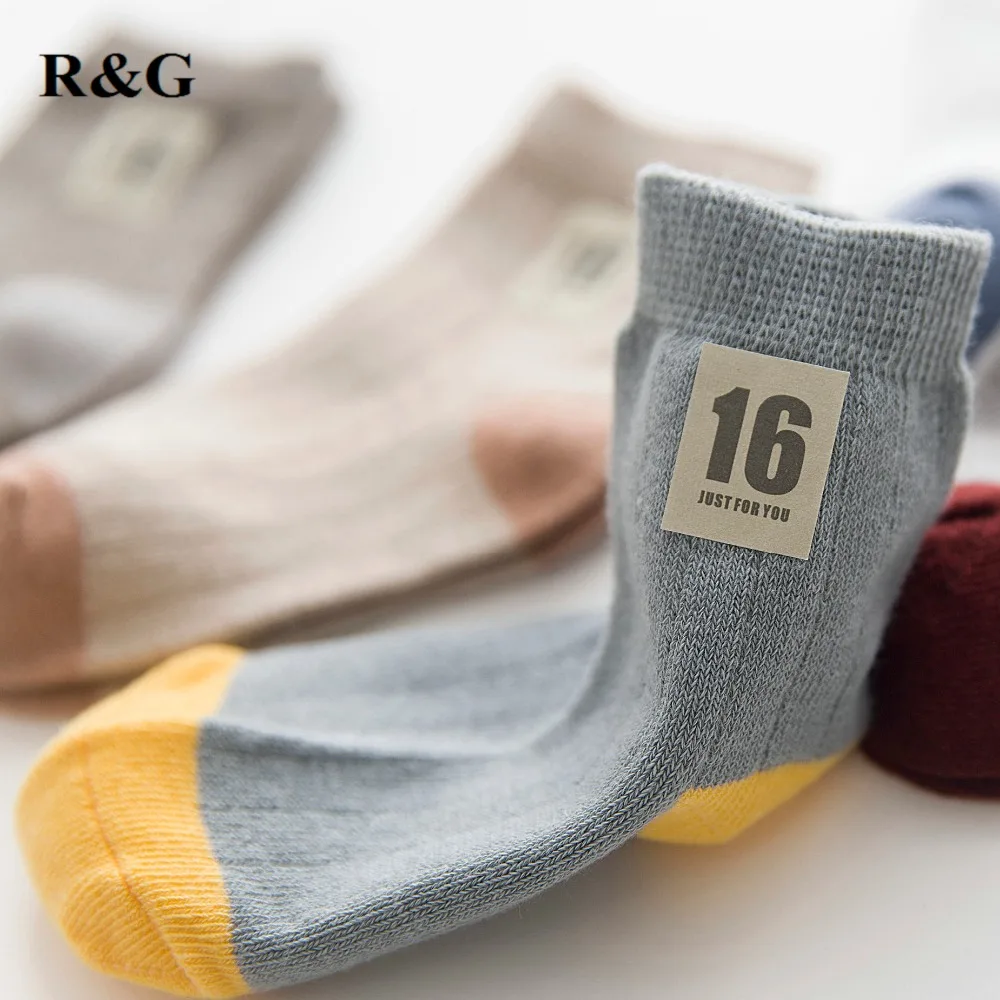 Носки для мальчиков 5 парт/Лот мягкие хлопковые детские носки однотонные