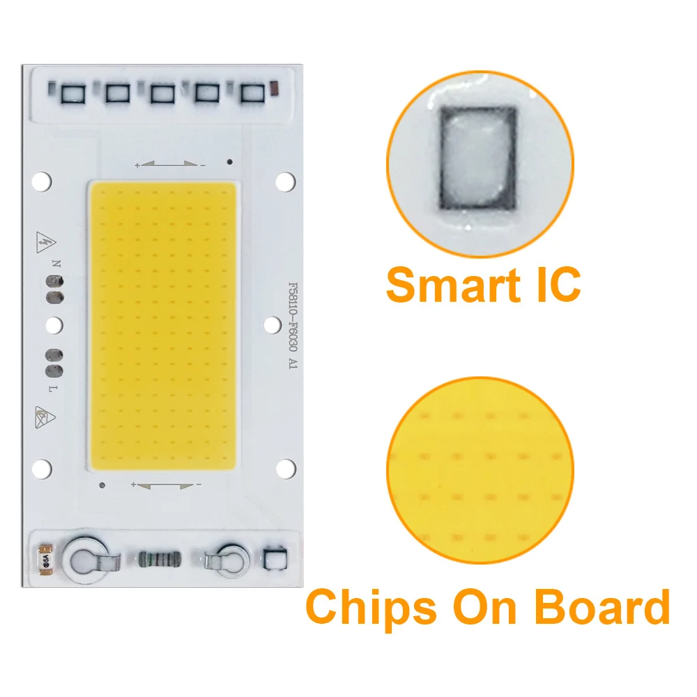 5 шт./лот LED COB чип лампа 30 Вт 40 50 AC220V Smart IC light beads Fit для DIY прожектора наружного
