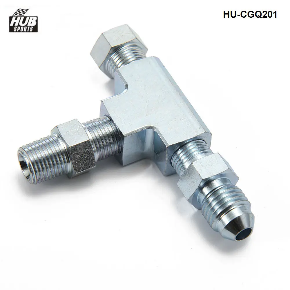 Hubsports-4AN до 1/8 NPT адаптер 3 way T фитинг Универсальный топливо/масло/газ/вода 4-4AN-4 HU-CGQ201