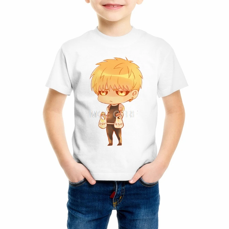 Модная Удобная футболка для мальчиков и девочек Детская с принтом ONE PUNCH MAN