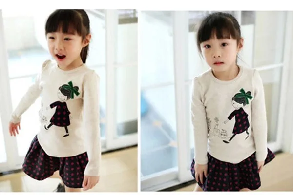 Оптовая продажа хлопковая рубашка с длинными рукавами для маленьких девочек