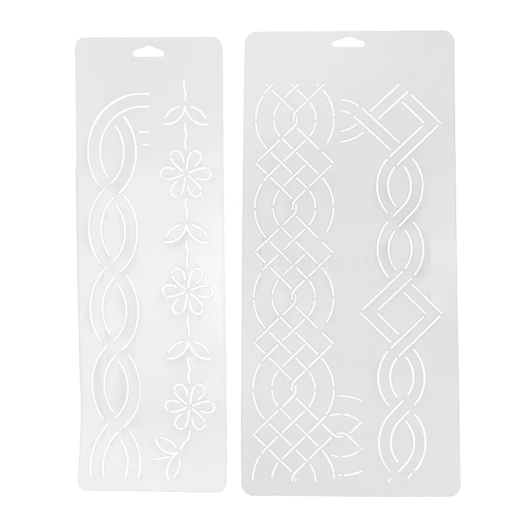 

2 Pieces Plastic Quilting Stencil Template for Craft Stitch Sewing DIY Art Craft