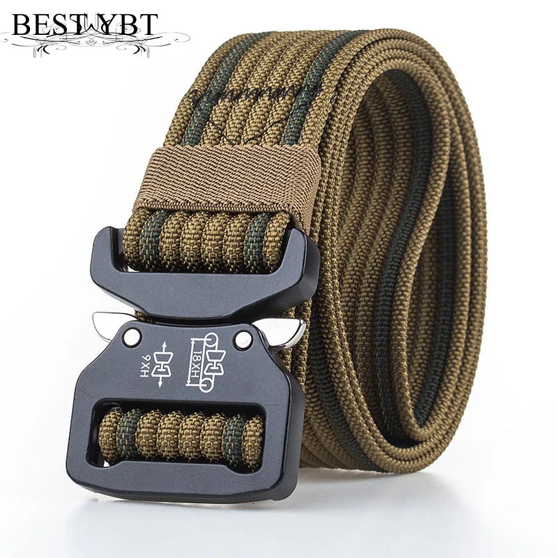 Best YBT Unisex belt new high quality Quick release Alloy Insert buckle Men outdoor casual sport and Women Nylon | Аксессуары для