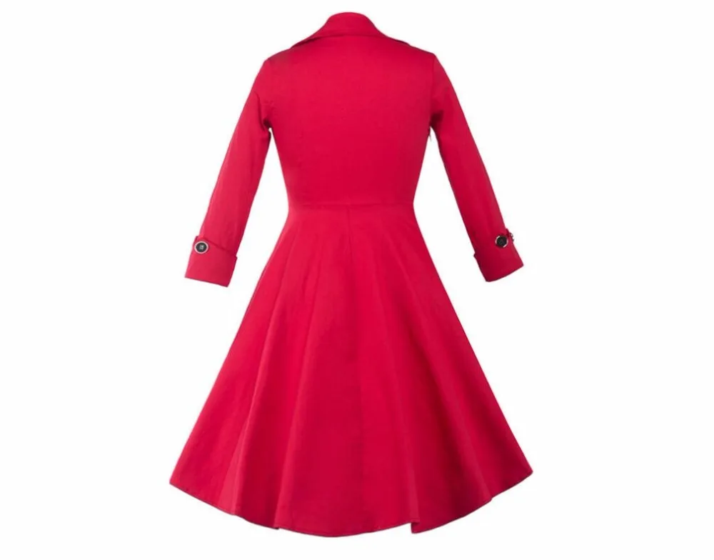 Fashion Ladies Long Sleeve Floral Polka Dots Print Patchwork Dress Casual Vintage Of 1950s 1960s | Женская одежда