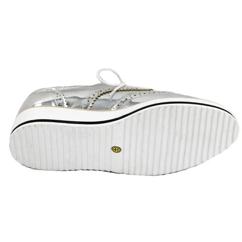 Новые женские ботинки оксфорды на шнурках Винтажные туфли платформе Цвет