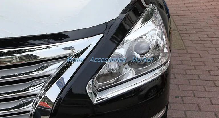 Хром Передняя фара накладка век для Nissan Altima 2013