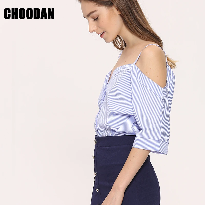 Женская блузка с открытыми плечами в полоску воротником лодочкой|ladies clothing|ladies