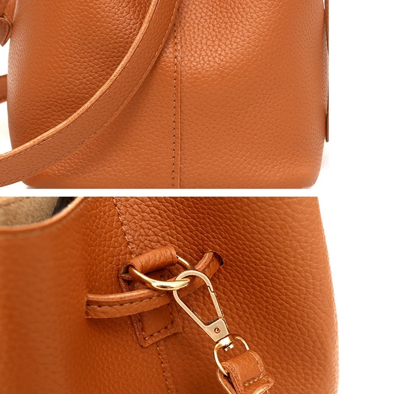 Women Handbag Fashion PU Leather Shoudler Bag Solid Soft Single Shoulder Messenger Bags Composite Bag(Brown) | Багаж и сумки