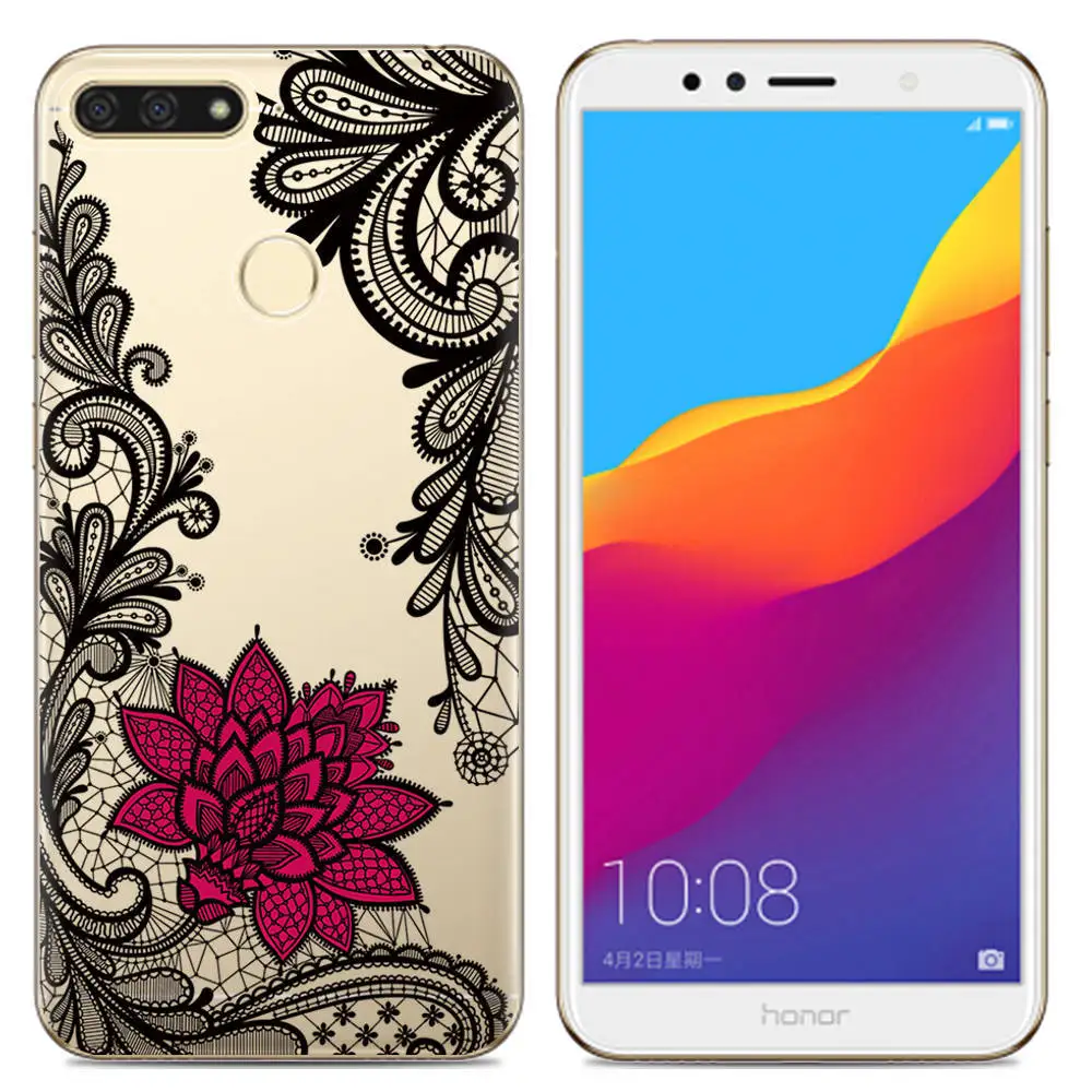 For Huawei Honor 7A Pro Case Soft Silicone TPU Transparent Printing Phone Back Protective Cover |