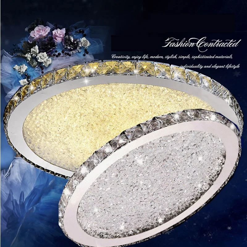 Современная круглая потолочная светодиодная лампа креативный хрустальный