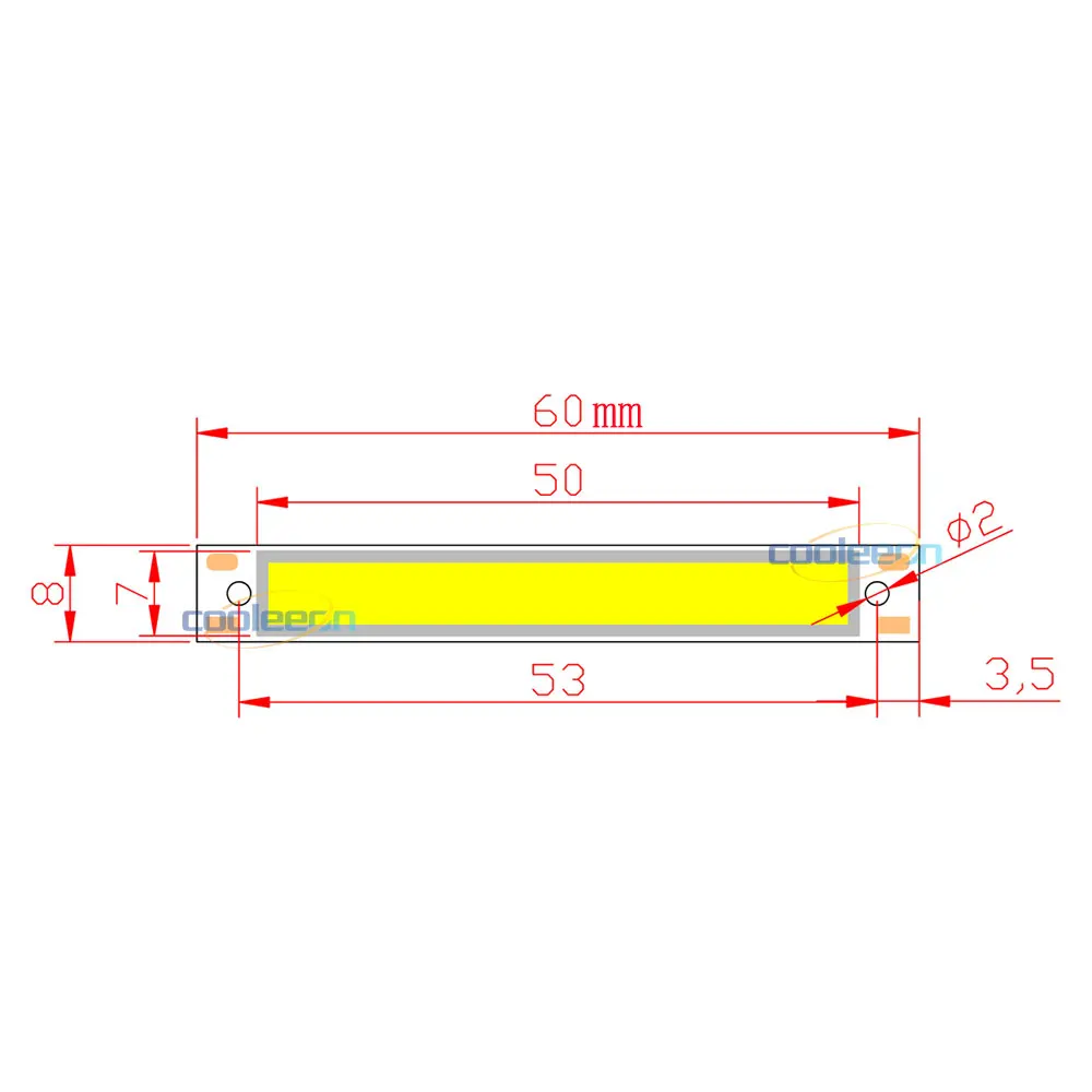 10 шт. 60*8 мм 2.36in DC3 4V COB светодиодный светильник источник 3 7 V лампы Вт DIY Настольная