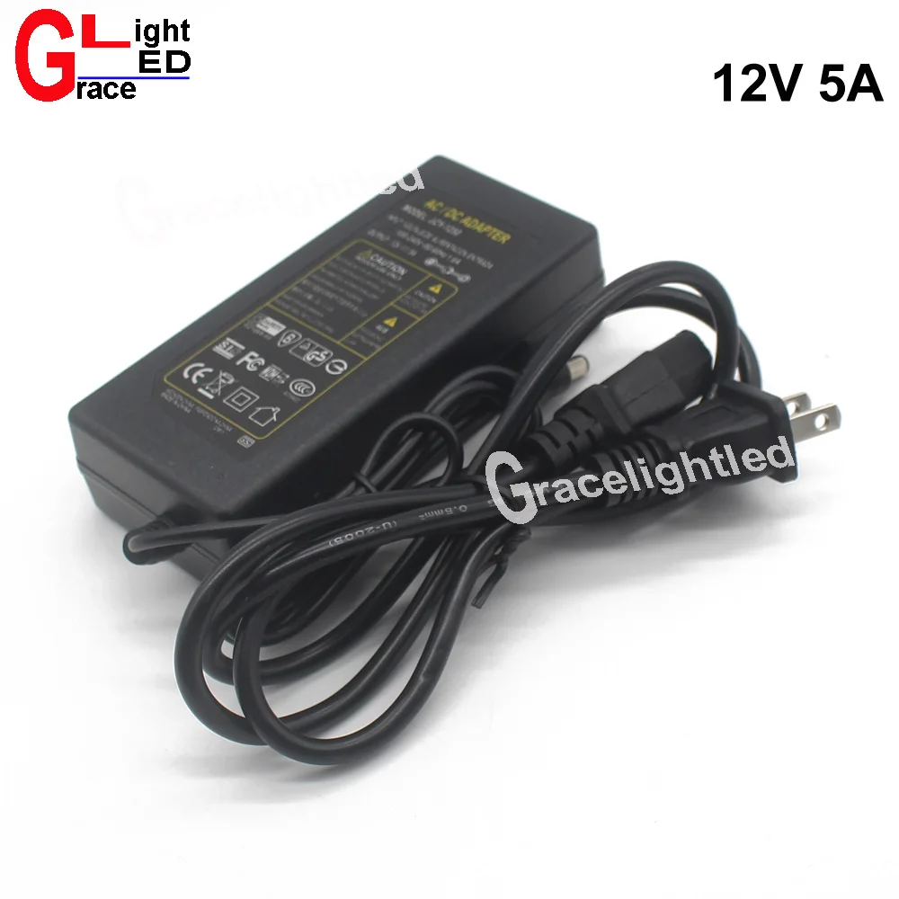 12V5A 12В 5А AC100V 240V 60 Вт светодиодный адаптер питания Светодиодный источник