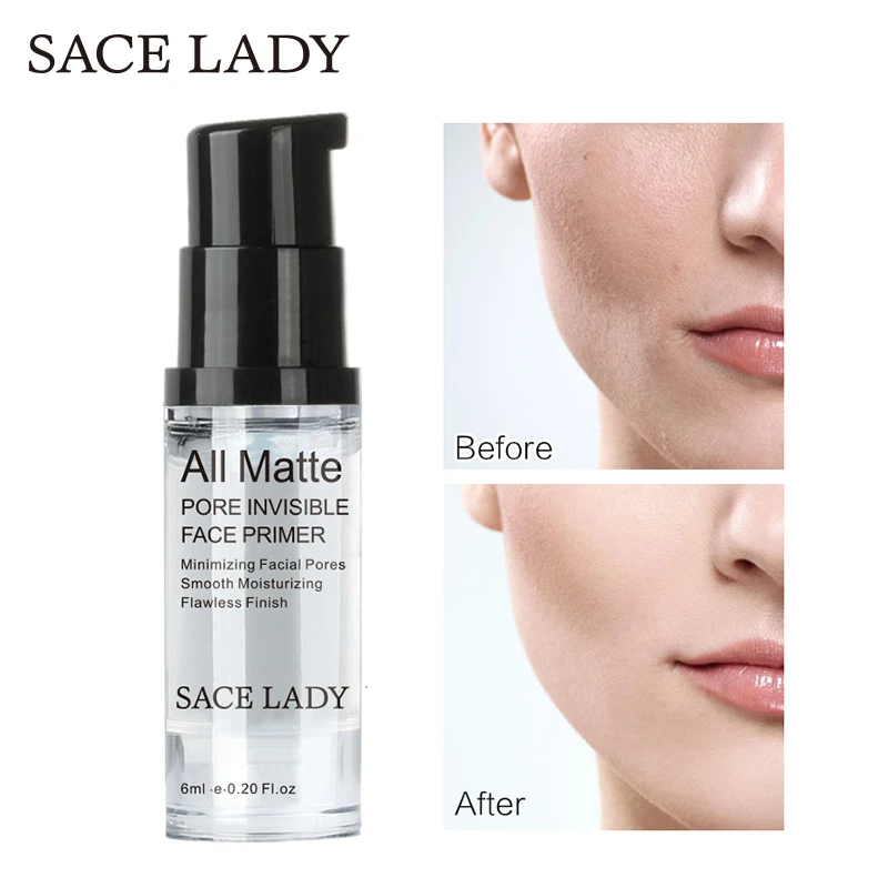 Матирующая основа под макияж Sace Lady невидимая база для лица жидкая жирной кожи