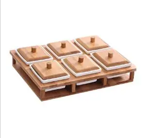 B 6 Grids/Spice Jars Creative Ceramic Nuts Boxes Living Room Tables Ceramic Sugar Jars Snacks Plates Household Food Storage Tanks - Цвет: B