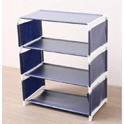 navy blue four ITAS3127 полка для обуви, многослойная, простая, домашняя, Пылезащитная, тканевая, экономичная, для общежития, маленькая полка для обуви, многофункциональная - Цвет: navy blue four