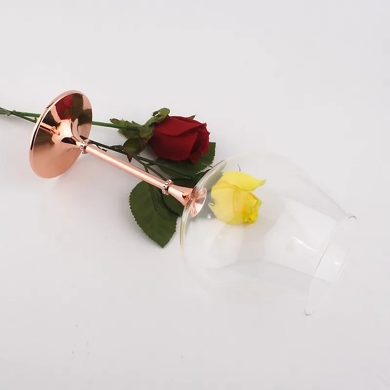 Горячая продажа 680 мл Набор Винных Бокалов с стержнем из розового золота|wine glasses