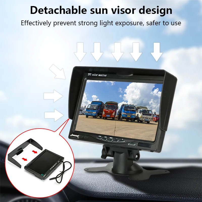 Jansite 7 &quotпроводной автомобильный монитор TFT lcd Автомобильная камера заднего вида