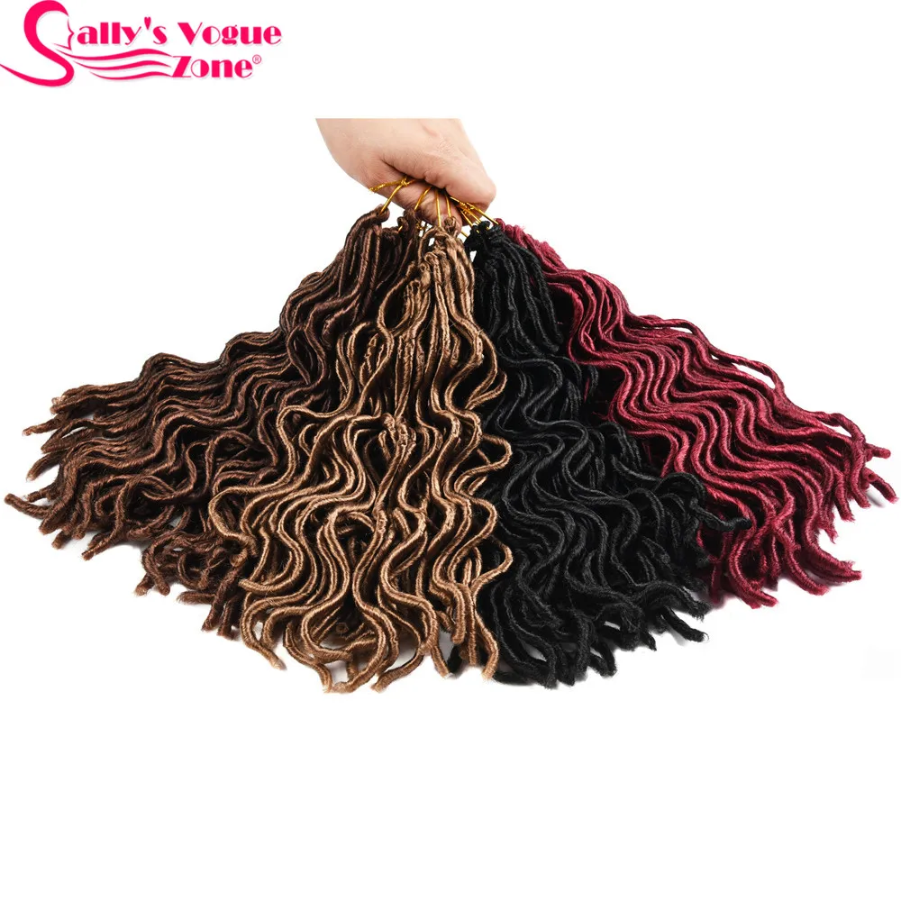 Sallyhair 6 упаковок 24 прядей/упаковка 8 цветов Faux locs Curly синтетические жгуты для вплетания волос удлинители локоны черный
