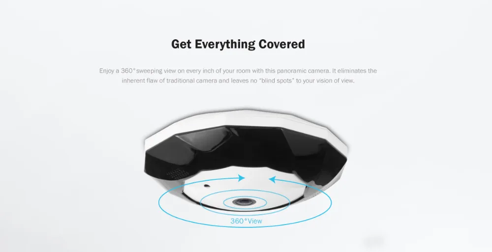 SANNCE 360 градусов Беспроводная панорамная камера 1,3/3.0MP сеть Wi-Fi рыбий глаз безопасности ip-камера wifi видео встроенный двухсторонний аудио