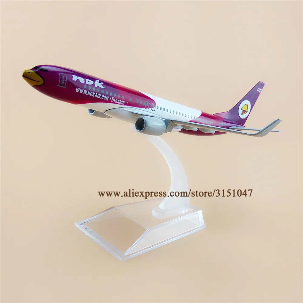 Сплав металла фиолетовый тайский NOK Air B737 авиакомпания модель самолета Таиланд NOK Boeing 737 Airways модель самолета Подарки 16 см