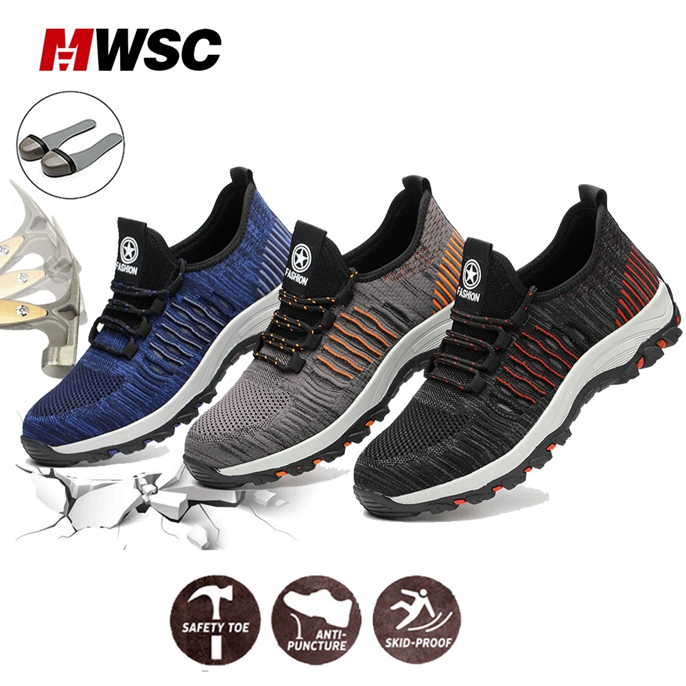 MWSC/Мужская защитная обувь Рабочая со стальным носком для мужчин дышащие защитные