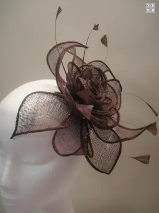 С цветочным рисунком лидер продаж розовая Sinamay повязка с цветами Fasinctor шляпы