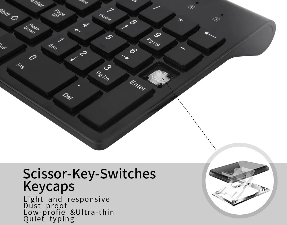 Zienstar английская 2,4G Беспроводная клавиатура мышь комбинированная с usb-приемником для Macbook, компьютера, ПК, ноутбука, ТВ-бокса и Smart tv
