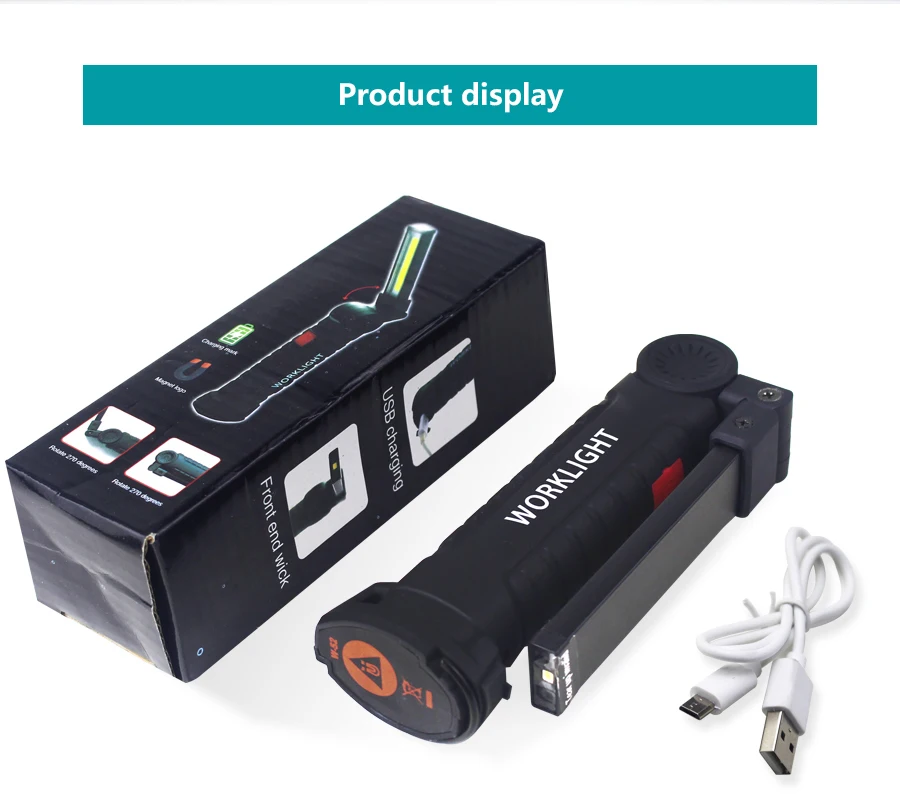Светодиодный фонарь 5 режимов лампы светодиодный фонарь гибкий USB перезаряжаемый портативный магнитный подвесной крючок Лампа 18650 батарея