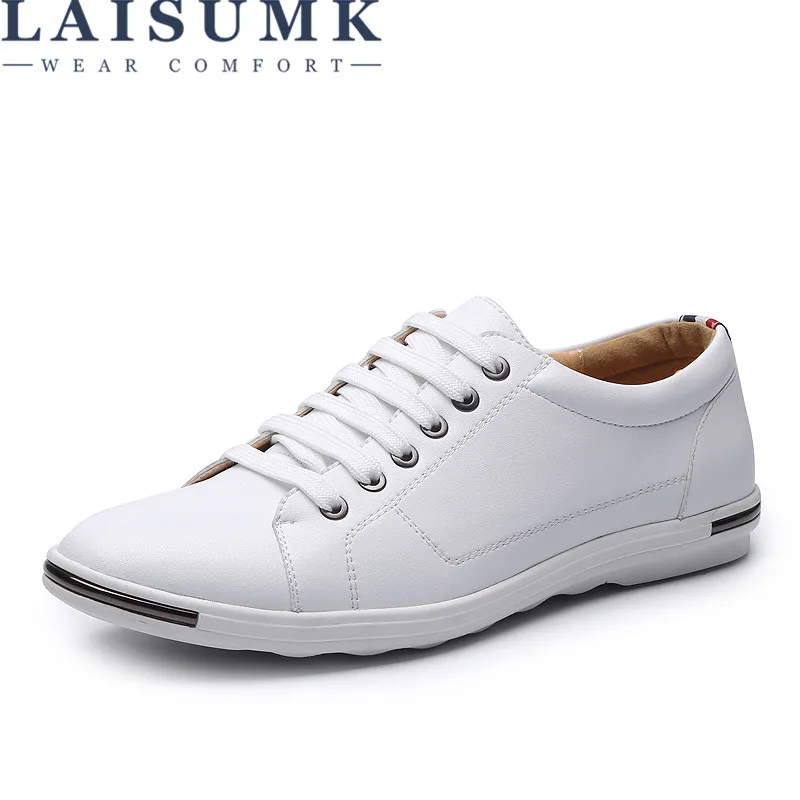 

LAISUMK Men Casual Shoes Footwear Comfortable Men Leather Oxfords Men Business Sneakers Big Size 38-48
