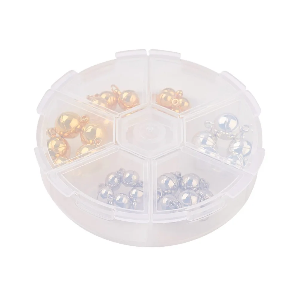 Соединитель PandaHall для ювелирных изделий латунный Магнитный круглый зажим с