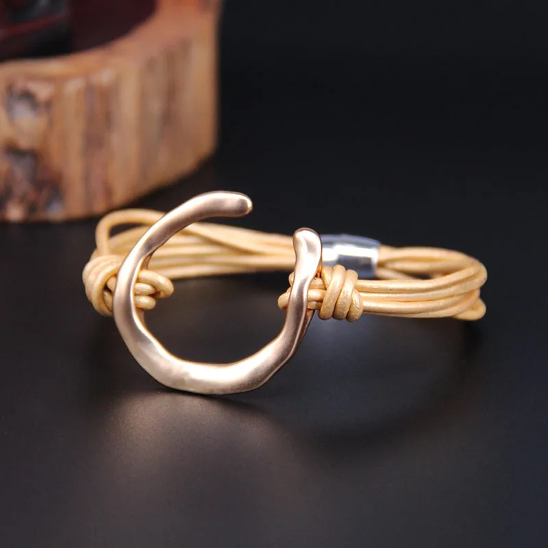 gold ZG плетеный кожаный браслет для женщин Femme натуральный жемчуг Cystal керамический Шарм Многослойные браслеты и браслеты женские ювелирные изделия - Окраска металла: gold