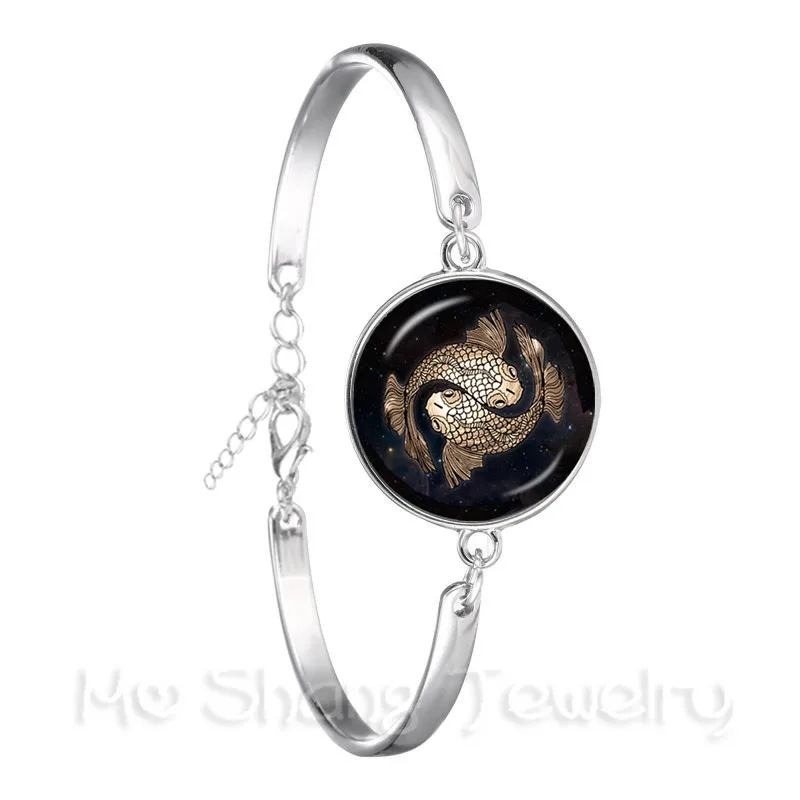 Фото Модные браслеты-цепочки ручной работы с 12 созвездиями посеребренный браслет в