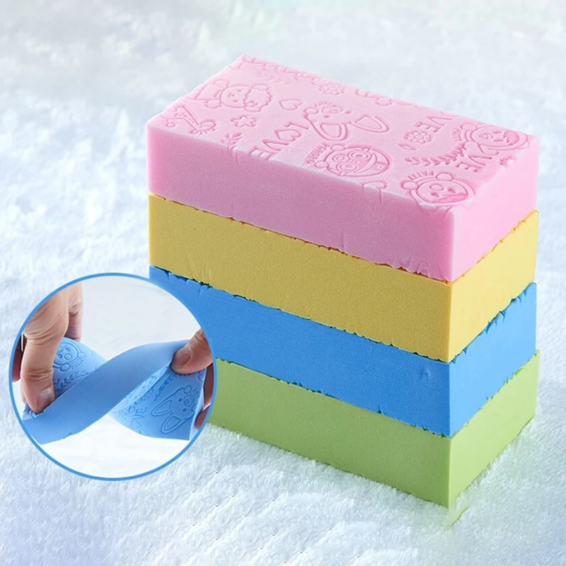 

2019 High Quality Soft Cartoon Baby Bath Sponge Brush Rubbing Scrubber for Toddler Infant Gift