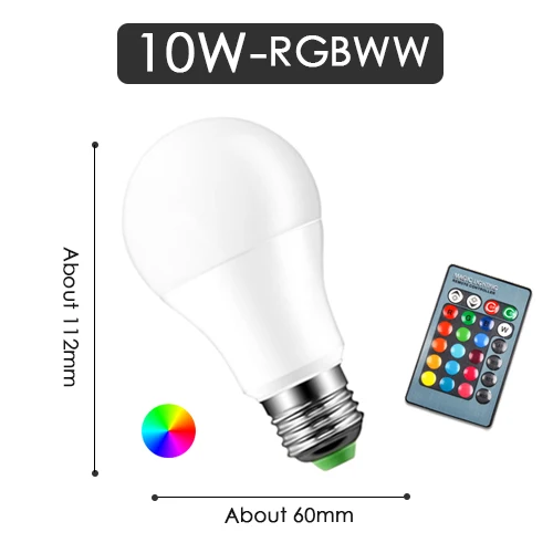 RGBWW 10w Светодиодный RGB лампочка E27 RGBW RGBWW Точечный светильник ИК-пульт дистанционного управления с регулируемой яркостью 5 Вт 10 Вт 15 Вт цветной Ночной светильник 110 В 220 В вечерние праздничные рождественские - Испускаемый цвет: RGBWW 10w