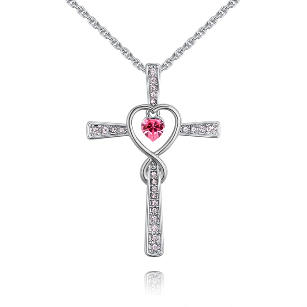 2018 Новое поступление классический крест кулон ожерелье с кристаллом от Swarovski bijoux