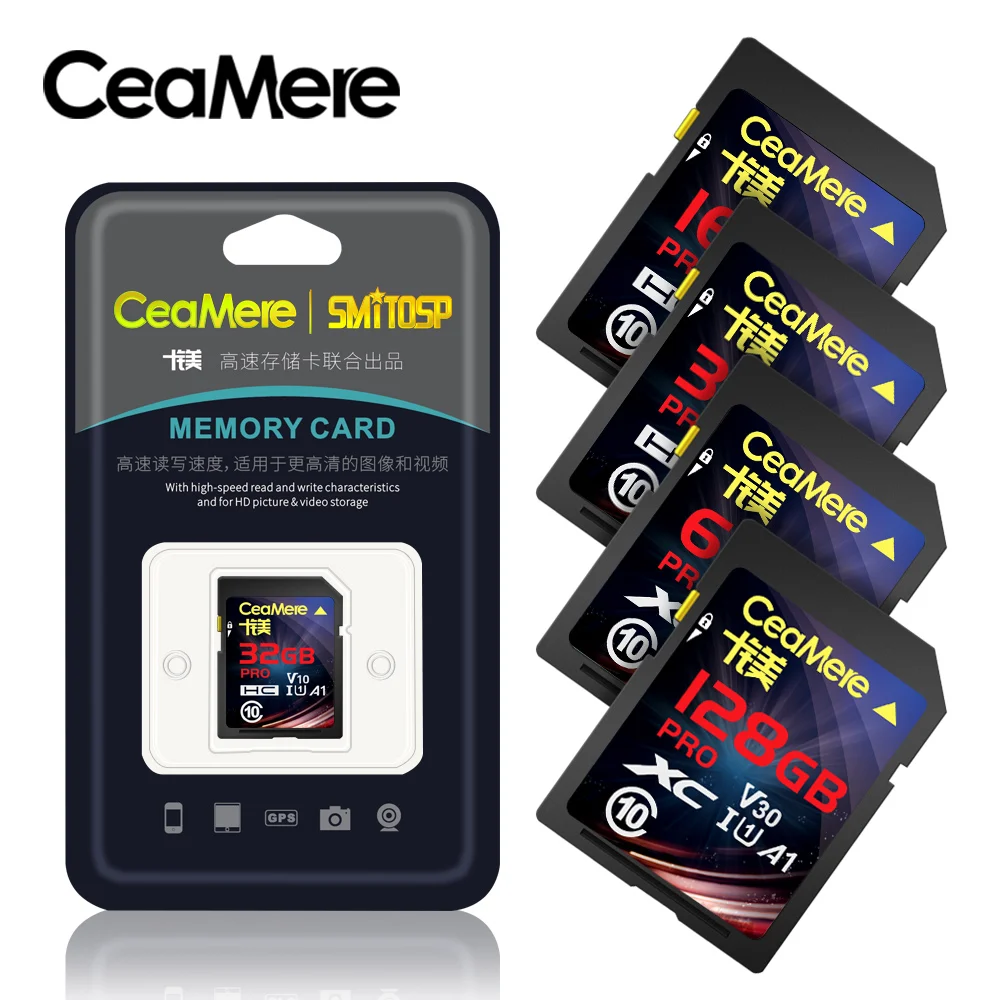 

CeaMere SD Card 256G 128GB 64GB 32GB 16GB XC HC Flash Memory Card Class 10 UHS-I Micro sd card 128GB For Camera Drop shipping