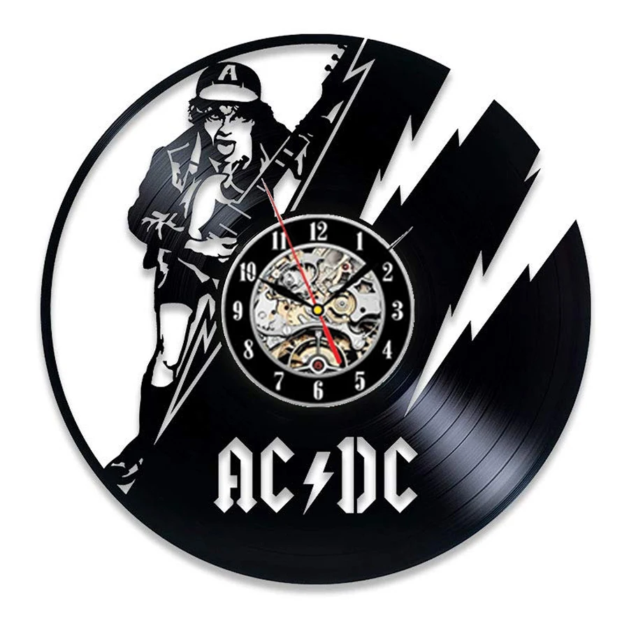 AC DC Виниловая пластинка настенные часы современный дизайн Музыка рок группа винтажные виниловые CD часы настенные часы домашний декор подарки для фанатов
