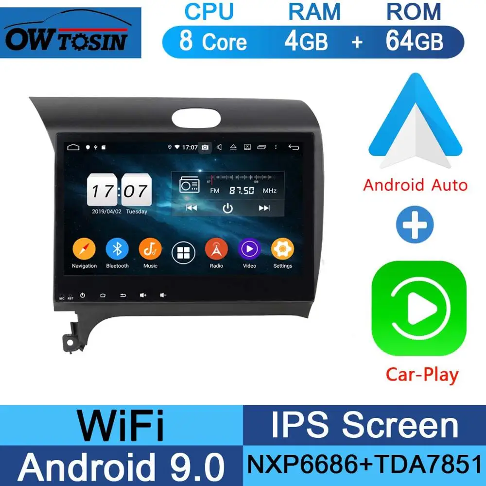 10," ips 8 ядерный 4G+ 64G Android 9,0 автомобильный мультимедийный плеер для Kia K3 Forte Cerato 3 2013 gps Радио Parrot BT - Цвет: 64G CarPlay Android