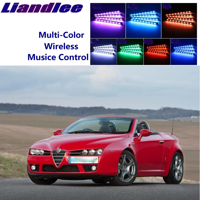 

LiandLee Car Glow Interior Floor Decorative Atmosphere Seats Accent Ambient Neon light For Alfa Romeo Brera Spider AR