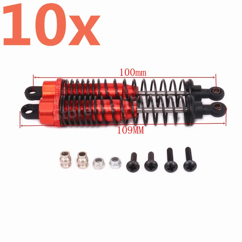 10 Pieces RC Car Aluminum Alloy Upgrade Oil Filled Rear Shock Absorber For 1/10 Scale Models Kyosho Optima 4WD CNC Hobby Buggy | Игрушки и