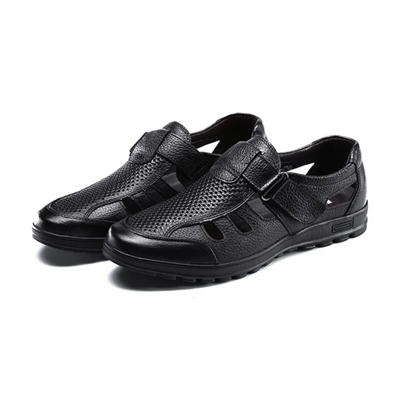 Kezrea Brand Casual Mens Sandals Genuine Leather Outdoor Men for Beach Shoes Drop Shipping | Обувь