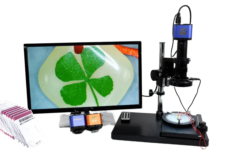 1080P Industrial Microscope Camera HDMI USB Outputs with 200X C-mount Lens and 52 LED Light Microscopes | Инструменты