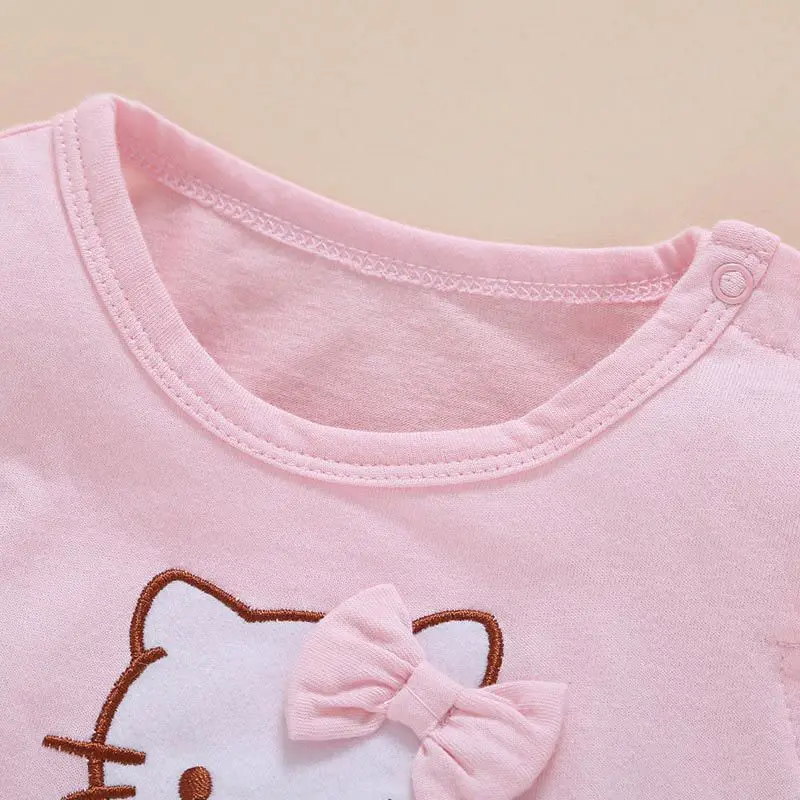 Розовое платье для маленьких девочек в стиле hello kitty мягкие хлопковые носки из