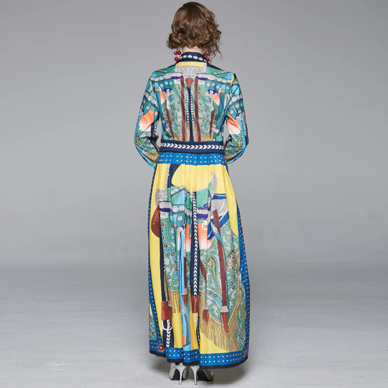 Trytree/летнее осеннее платье с высоким уличным принтом женское рубашка отложным