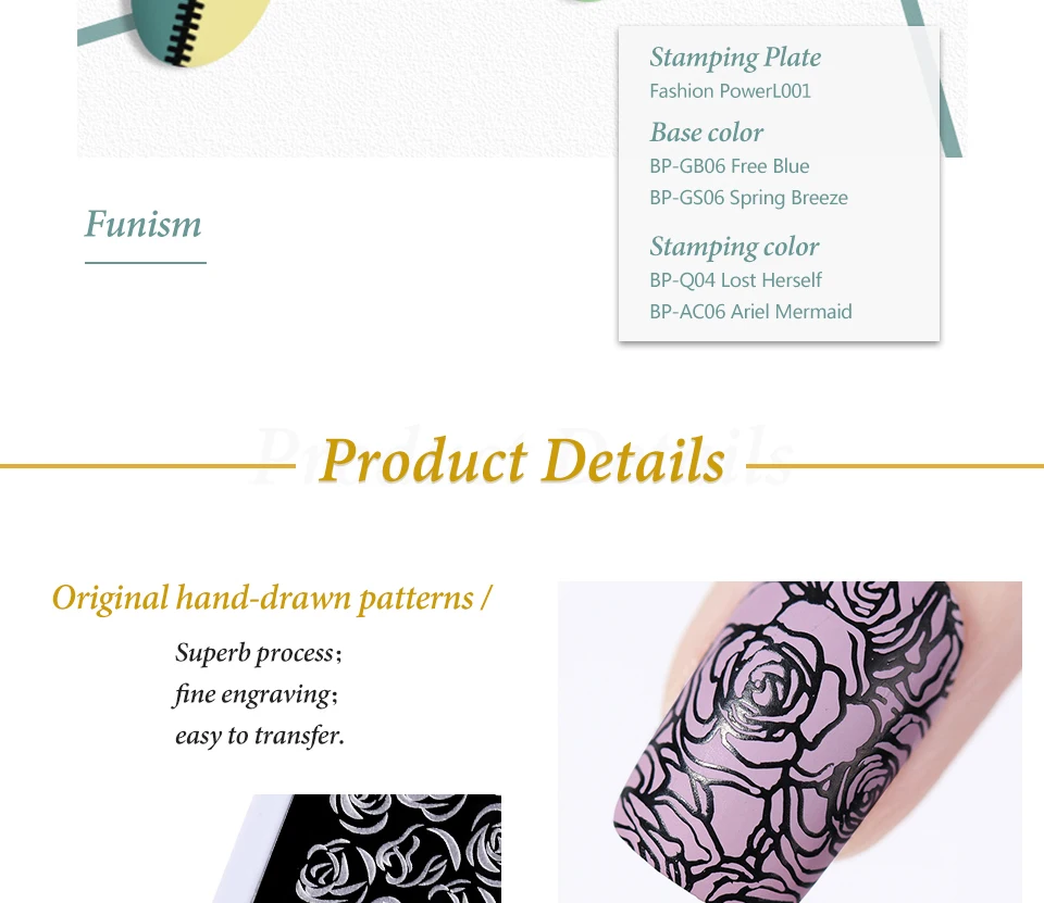 BORN PRETTY Rectangle Nail Stamping Plates Fashion Stainless Nail Art Image Nail Art Image DIY Plate Tools Fashion Power Theme