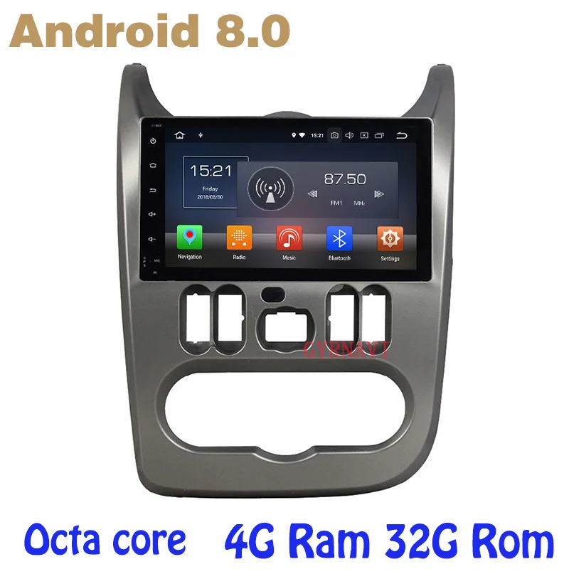 Octa core PX5 Android 8 0 автомобильный проигрыватель с радио и GPS для Renault logan Sandero тряпкой 4G