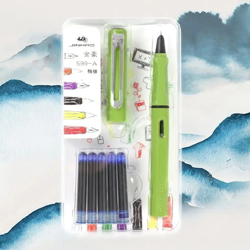 Jinhao 599a авторучка набор каллиграфия ручка Dolma Kalem Pluma Студенческая со съемным чернильным мешком ручка подарок для мальчиков и девочек прекрасный
