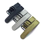 Тонкий тканый нейлоновый ремешок для наручных часов 18 мм 20 мм 22 мм 24 мм, Холщовый ремешок в стиле НАТО, толстый двухслойный мужской ремешок с защитой от пота, зеленый, серый, черный