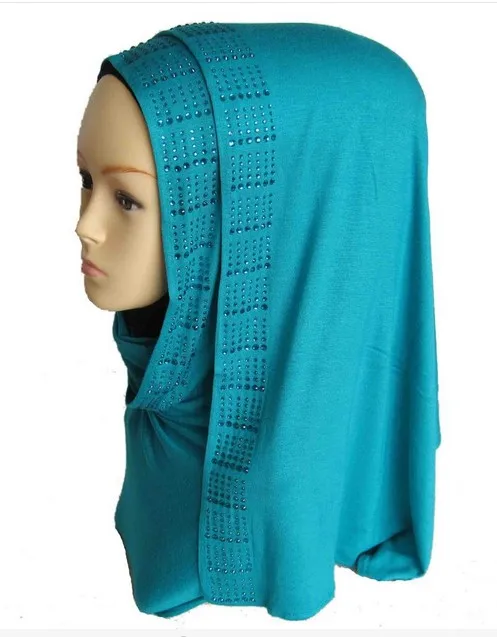 (12 шт./лот) трикотажная ткань из хлопка с разрезами длинный шарф для мусульманки